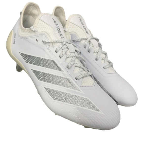 Adidas Men's Adizero White Silver Electric.1 Football Soccer CleatsSize 11 New